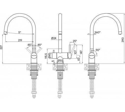 Смеситель Paulmark Heller He213218-431 матовый белый