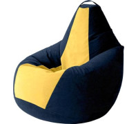Кресло-мешок Kreslomeshki Груша Kombo XXXL GKV-145x100-TSZ темно-синий/желтый