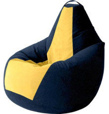 Кресло-мешок Kreslomeshki Груша Kombo XXXL GKV-145x100-TSZ темно-синий/желтый