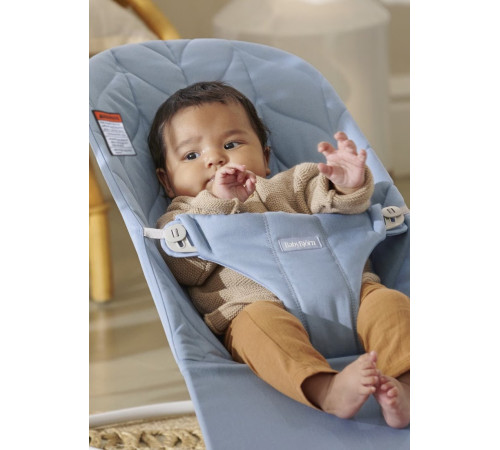 Шезлонг BabyBjorn Bliss Cotton Petal Quilt голубой