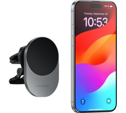 Держатель для смартфона Satechi Qi2 Wireless Car Charger 15W серый космос
