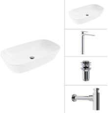 Умывальник Lauter 21393-70 + Reef 21CK8678C + сифон 21635CH + донный кл. 21190CH хром