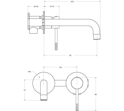 Смеситель Cezares RELAX-BLI2-1-01-W0