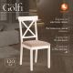 Стул TetChair Golfi 2 2шт, дерево гевея/Ivory White/коричневый/золотой