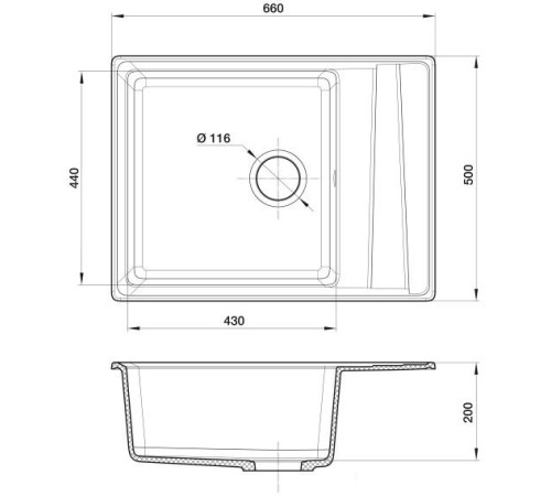 Кухонная мойка GranFest GF-LV-660L иней