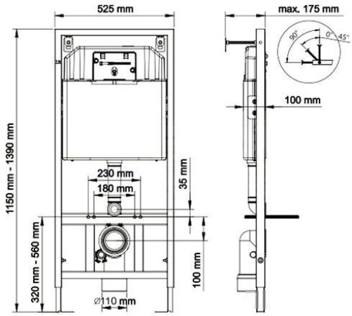 Инсталляция для унитаза Berges Wasserhaus Novum 525 040000