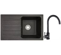Кухонная мойка БелЭворс Styl R + смеситель W4998-3-22 черный