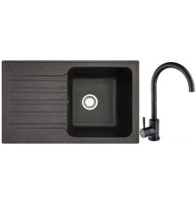 Кухонная мойка БелЭворс Styl R + смеситель W4998-3-22 черный