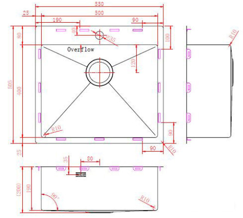 Кухонная мойка ZorG ZRN 5055 Premium