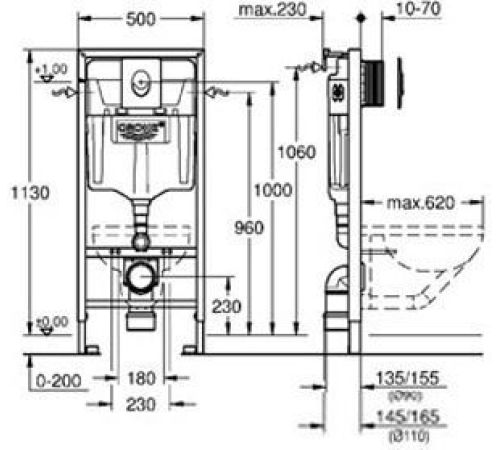 Инсталляция для унитаза Grohe Rapid SL [38721001]