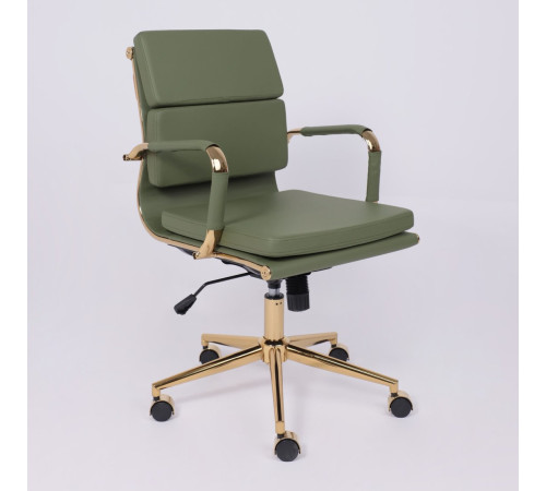 Офисное кресло AksHome Indigo LB зеленый/золотой