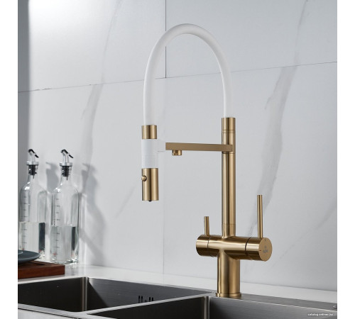 Смеситель Rose R958G золотой сатин