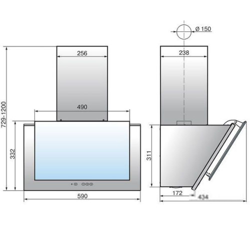 Кухонная вытяжка Elikor РУБИН 60П-1000-Е4Д 221386 черный