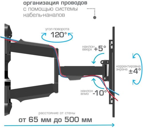 Кронштейн для телевизора Tuarex Olimp-605 черный