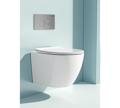 Унитаз подвесной Roxen Antares One Rimless 6 в 1 StounFix Dual Fresh 524734 кнопка: матовая