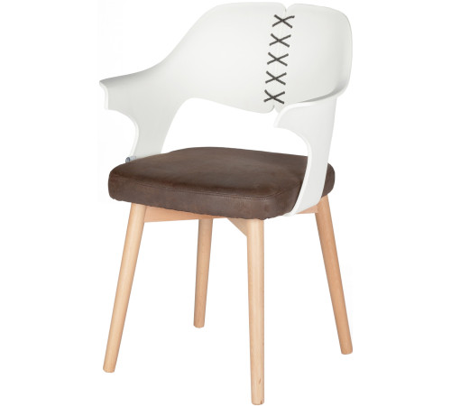 Стул с подлокотниками Norden Cool CX0809M белый/коричневый