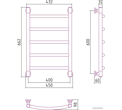 Полотенцесушитель Сунержа Галант+ 600x400 00-0200-6040
