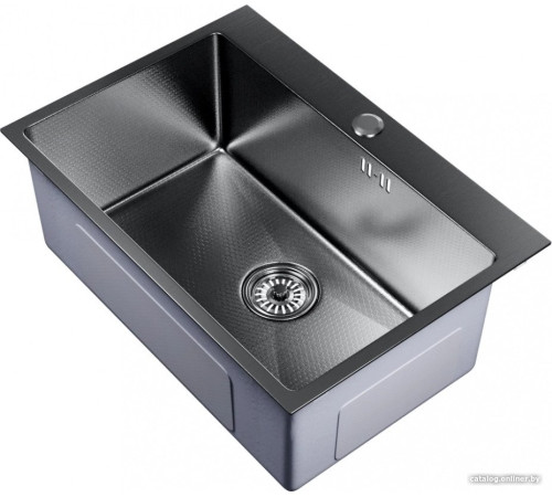 Кухонная мойка Mixline Pro 552937 черный графит, с сифоном
