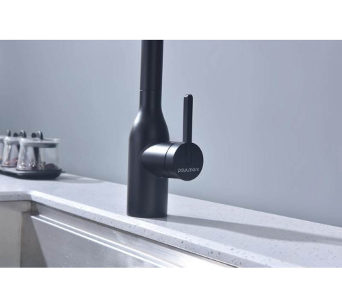 Смеситель Paulmark Magneto One Ma213188-GM черный/вороненая сталь