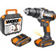 Дрель-шуруповерт Worx WX183.1 с 2-мя АКБ, кейс