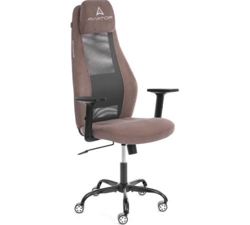 Офисное кресло TetChair Aviator PLT metalBL ткань, светло-коричневый/серый, KUB 03/W-12