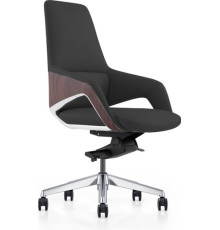 Офисное кресло Norden Шопен LB FK 0005-B Black Leather кожа/черный/алюминий
