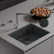 Кухонная мойка Roxen Uno 560210-54BS под столешницу графит/текстурная поверхность ролл-мат, дозатор, сифон