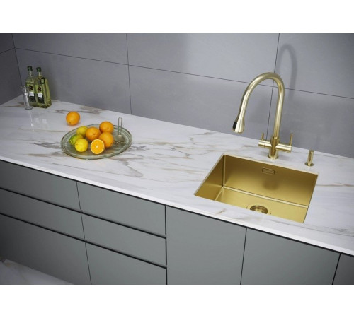 Кухонная мойка Paulmark Lassan 44 UNI LA44-LG золото/светлое золото