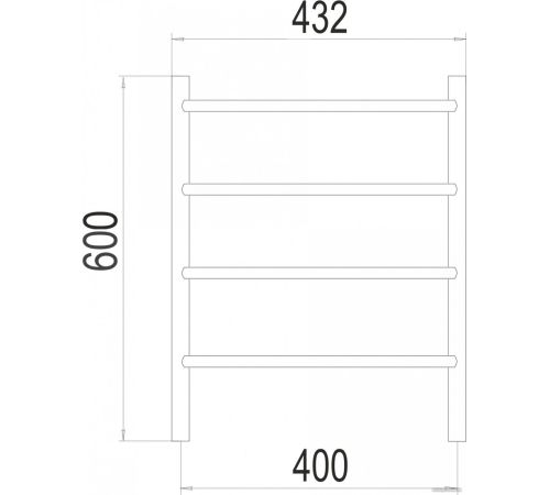 Полотенцесушитель Granula Виста 40x60 D32 кнопка