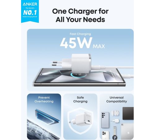 Сетевое зарядное Anker Nano Charger A2692 45W USB Type-C белый
