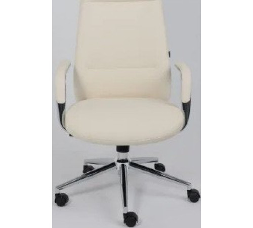 Офисное кресло AksHome Elema кремовая экокожа/хромированный металл