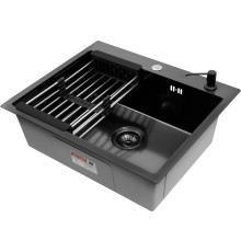 Кухонная мойка ARFEKA ECO AR мойка 600*500, коландер, дозатор Black Decor