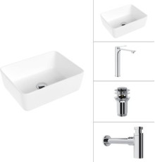 Умывальник Lauter 21674B + Rio 21AM12672 + сифон 21635CH + дон.клапан 21190CH хром