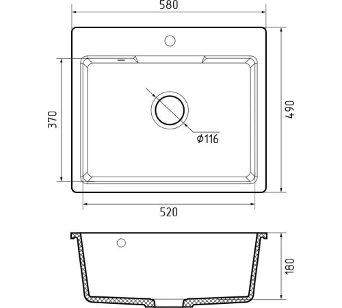 Кухонная мойка GranFest GF-UR-658 песочный