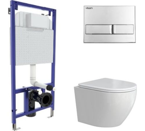 Унитаз подвесной Berges Wasserhaus Okus Rimless + Visam Slim 525 EX-043386 с сиденьем