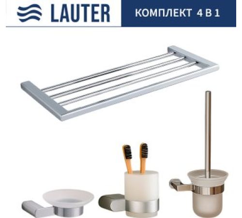 Набор аксессуаров для ванной Lauter 21SH1061 + 21SH1051 + 21SH1151 + 21SH1111 Chrome, 4 предмета
