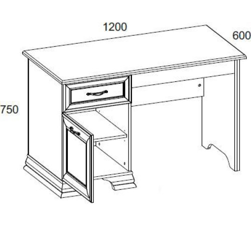 Стол Anrex Tiffany 120 вудлайн кремовый