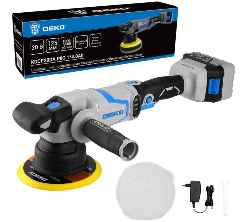 Полировальная машина Deko KDCP20DA PRO 081-1029 с 1-им АКБ