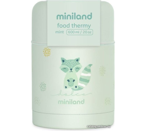 Термос для еды Miniland Thermy Dolce 600мл бирюзовый/енот