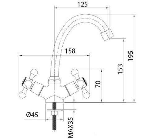 Смеситель Milardo Duplex DUPSB00M01