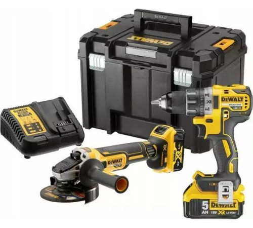 DeWalt DCK2020P2T шуруповерт, УШМ, кейс