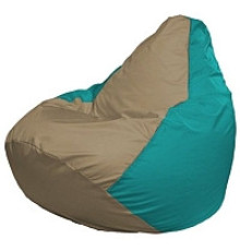 Кресло-мешок Flagman Груша Мини L Г0.1-98 темно-бежевый/бирюзовый