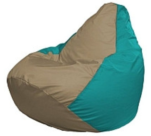 Кресло-мешок Flagman Груша Мини L Г0.1-98 темно-бежевый/бирюзовый
