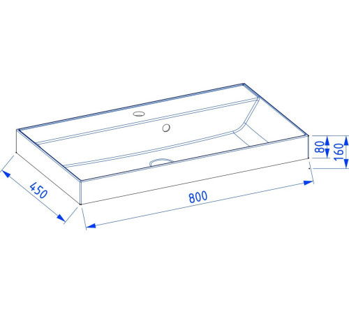Умывальник Lauter Melisa 80 искусственный мрамор