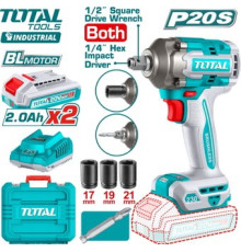 Гайковерт Total TIWLI20236 с 2-мя АКБ, кейс