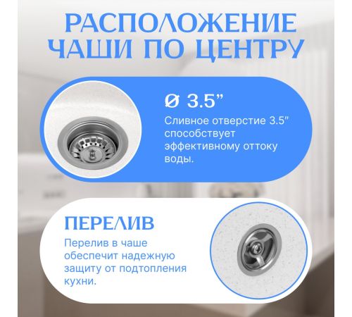 Кухонная мойка Saniteco Nova белый