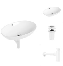 Умывальник Lauter 21709 + клапан 21190W + сифон 21635W белый матовый