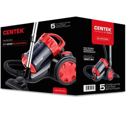 Пылесос CENTEK CT-2528 черный/красный
