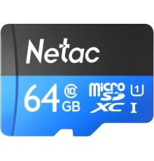 Карта памяти Netac P500 Standard 64GB NT02P500STN-064G-R + адаптер