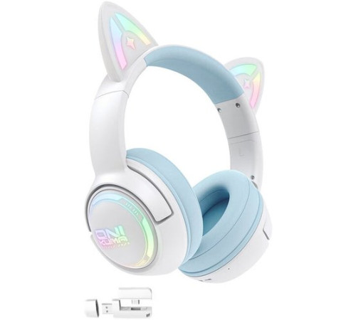Наушники Onikuma GT838 Cat Ear белый/голубой